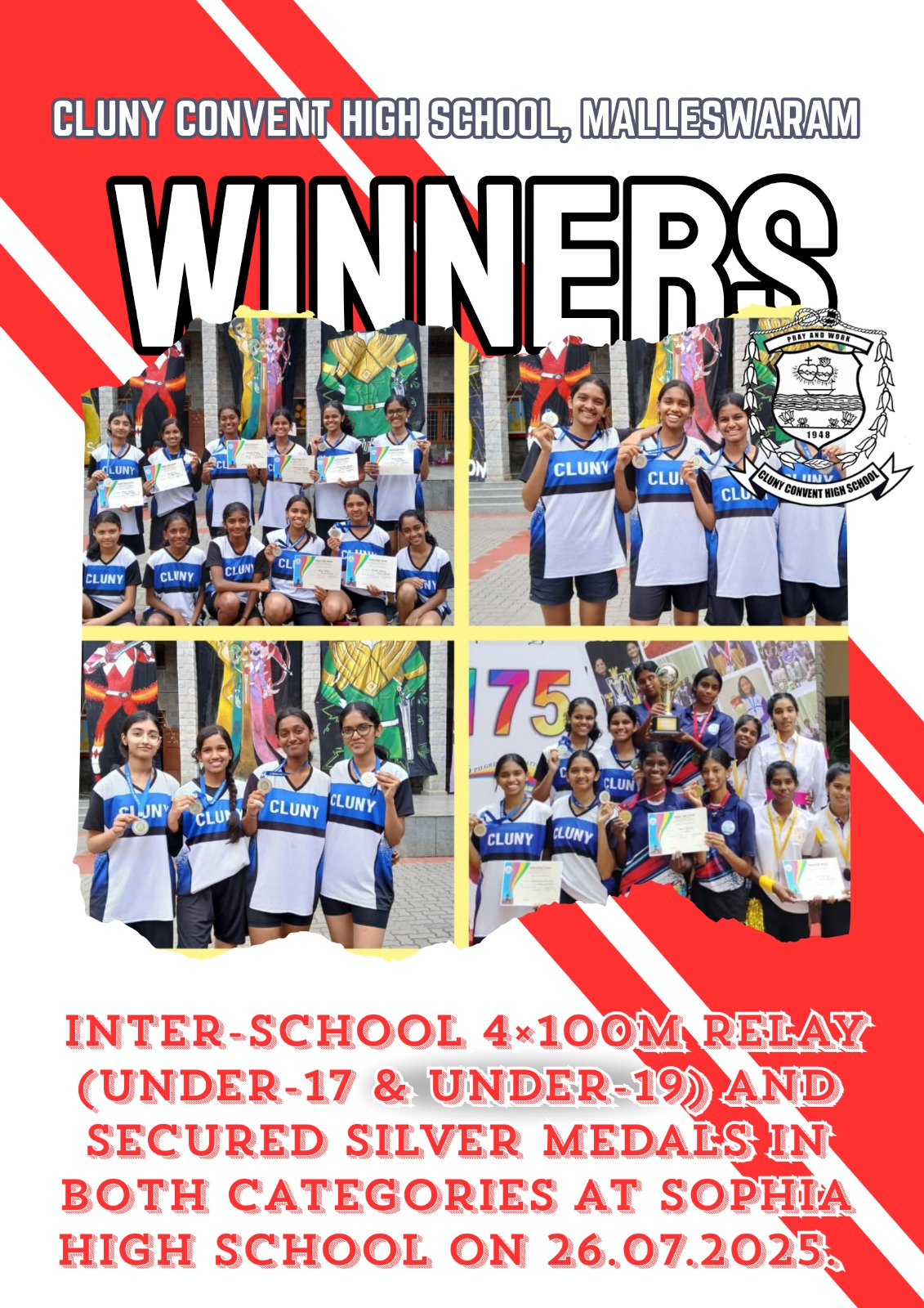 INTER SCHOOL 4-100m U-17 and U-19 SILVER MEDAL WINNERS