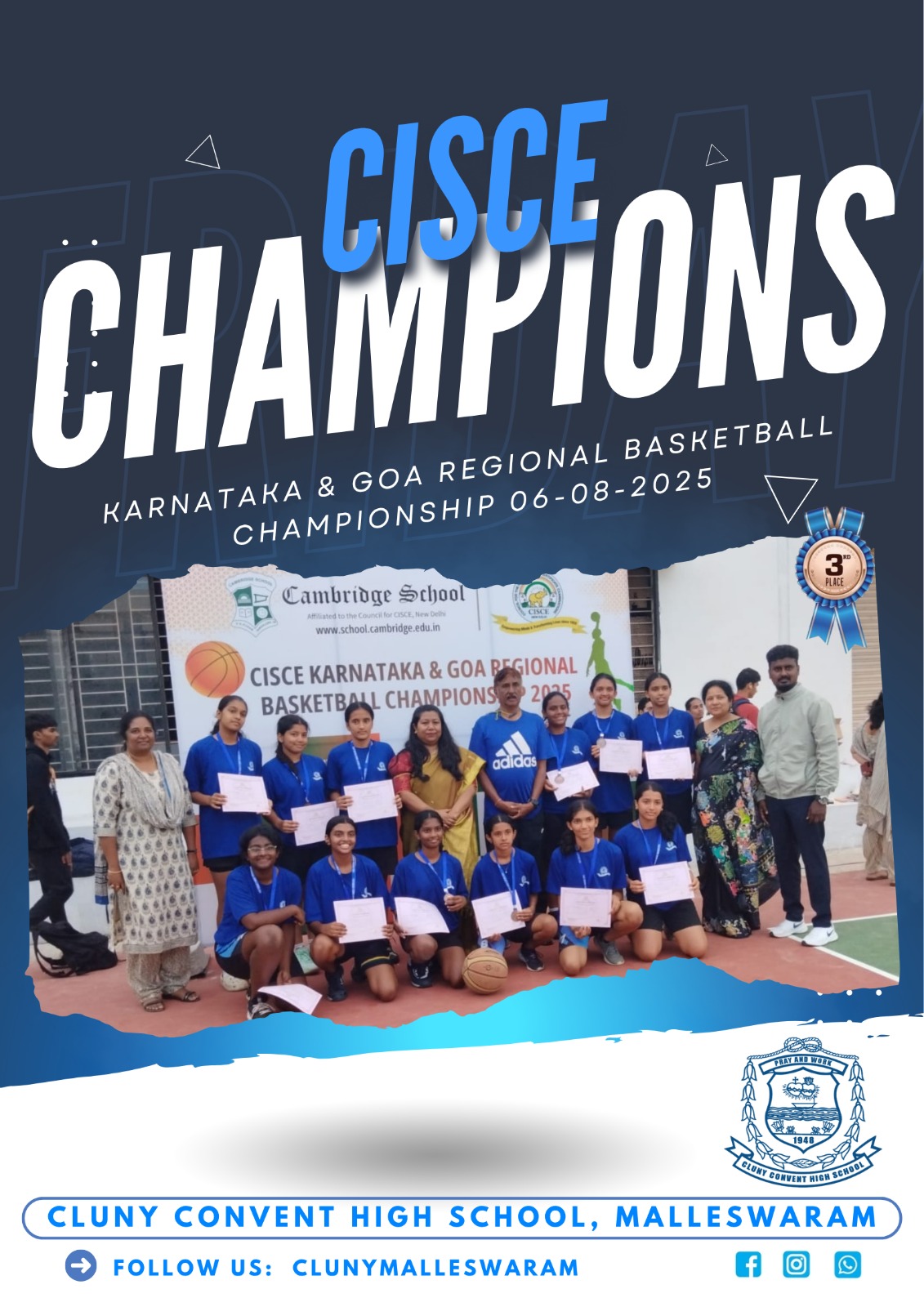 CISCE KARNATAKA AND GOA REGIONAL BASKETBALL WINNERS